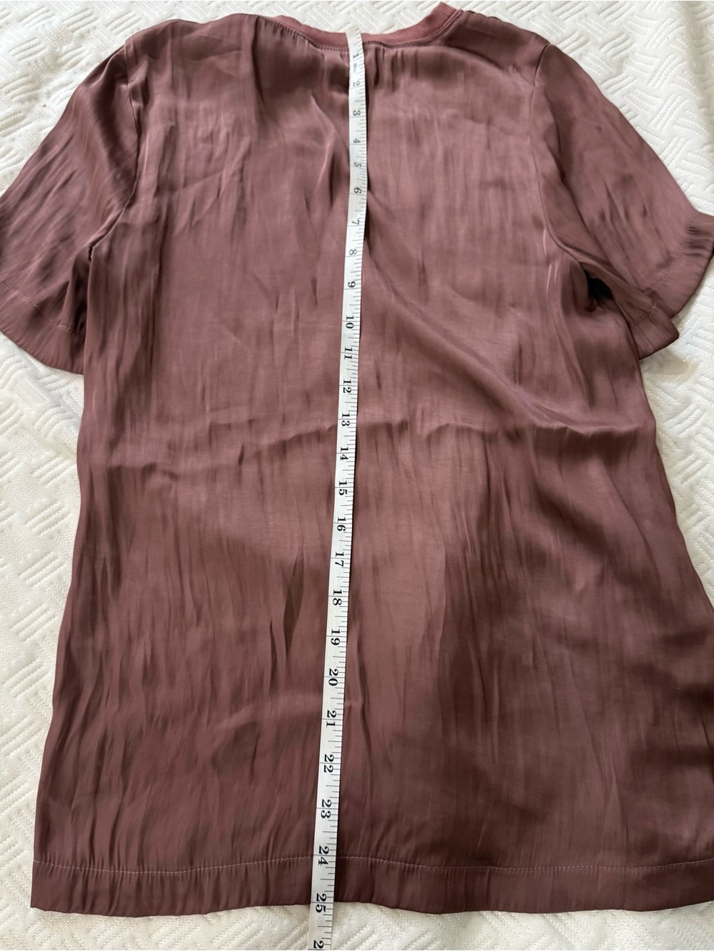 Leith Satin Short Sleeve Tunic in Dusty Mauve